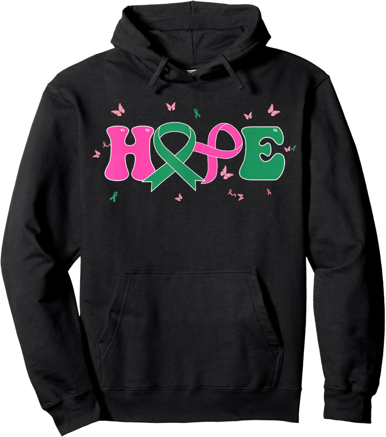 Hope Liver and Breast Cancer Awareness October Cancer Month Hoodie - Hoodie | Black