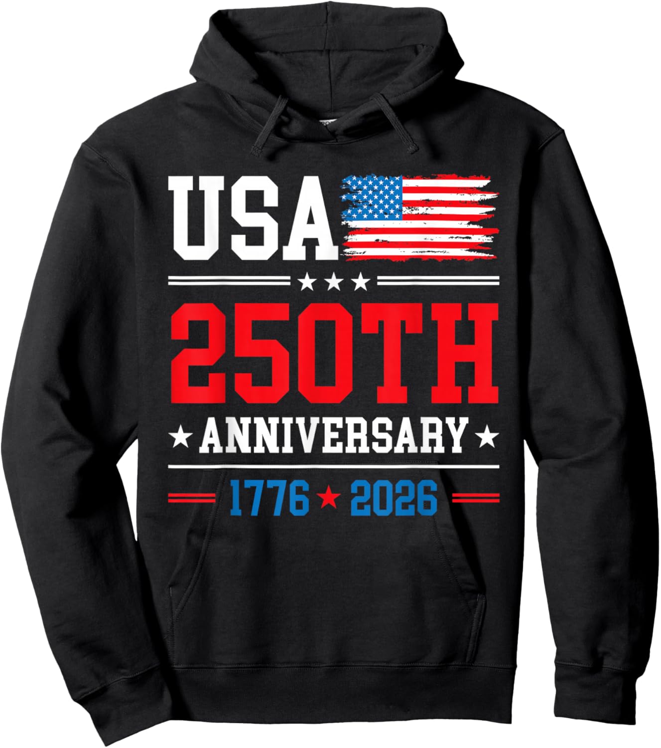 4th of July America US Flag Patriotic 250th Anniversary USA Hoodie - Hoodie | Black