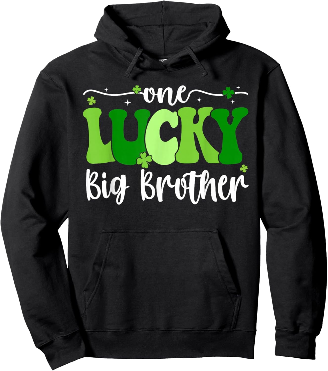 One Lucky Big Brother Groovy Big Brother St Patrick's Day Hoodie - Hoodie | Black