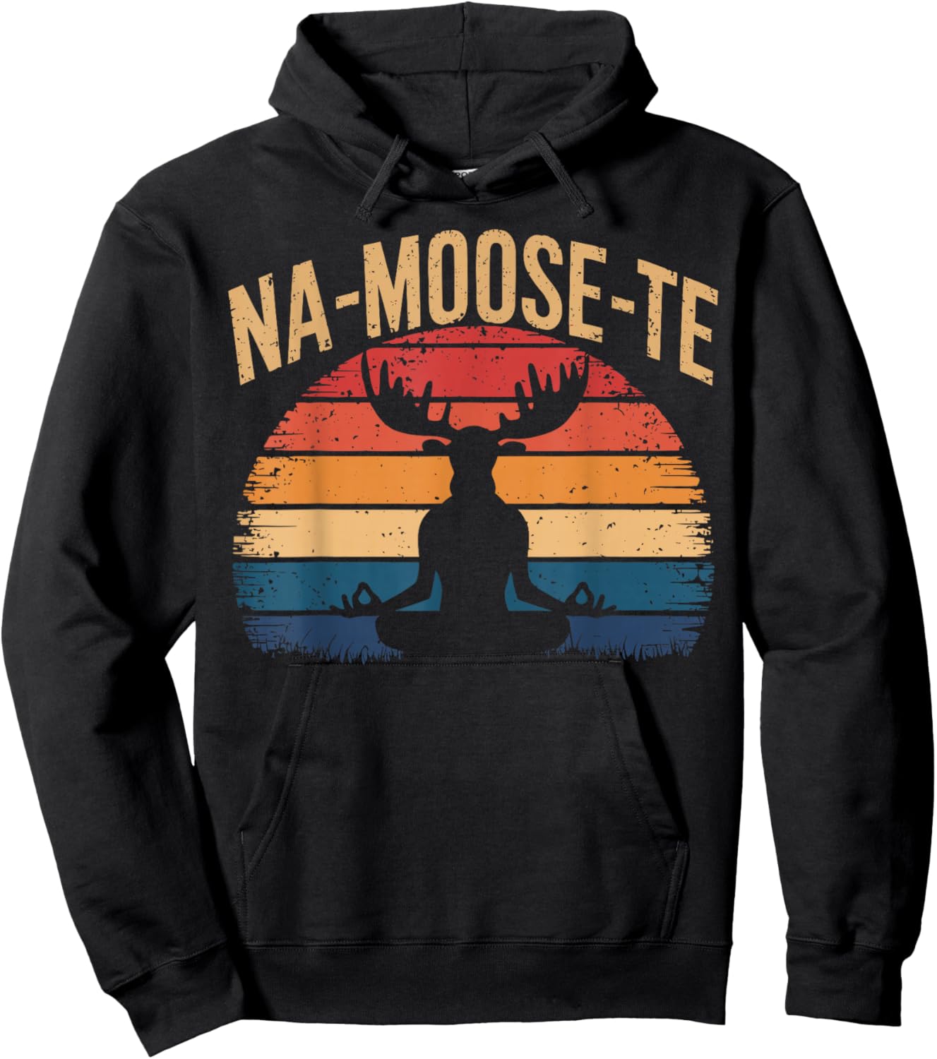 Na-Moose-Te Yoga Funny Moose Hoodie - Hoodie | Black