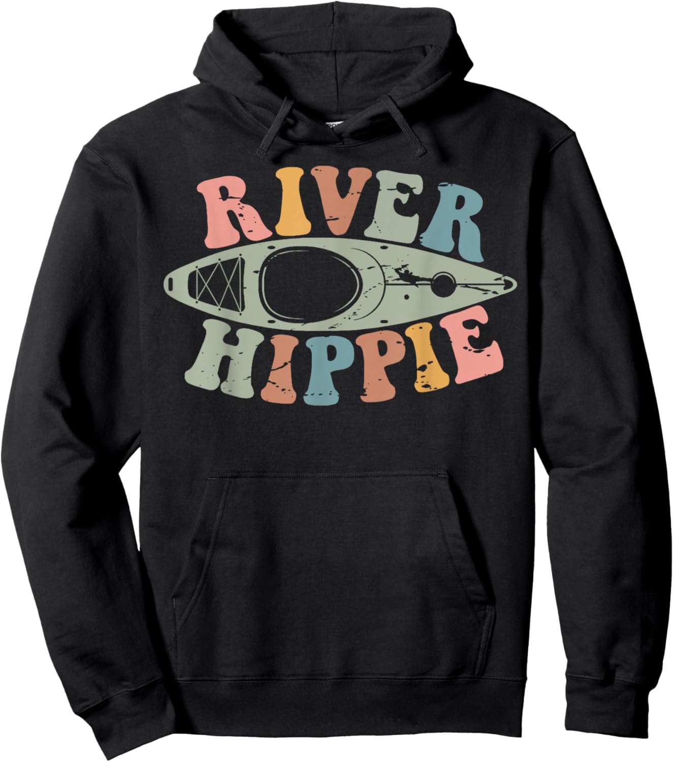 River Hippie Summer Kayaking Canoe Kayak River Rafting Hoodie - Hoodie | Black
