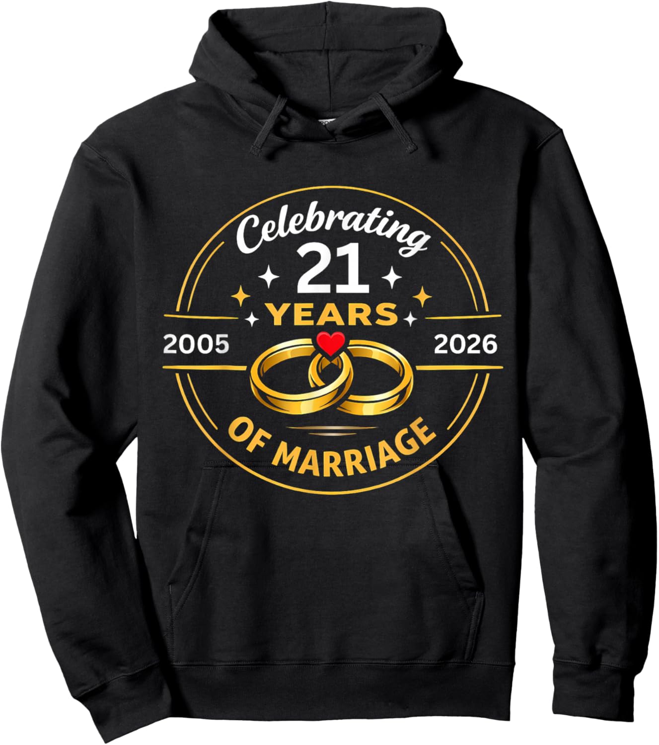 Funny Celebrating 2005 21st Wedding Anniversary Hoodie - Hoodie | Black