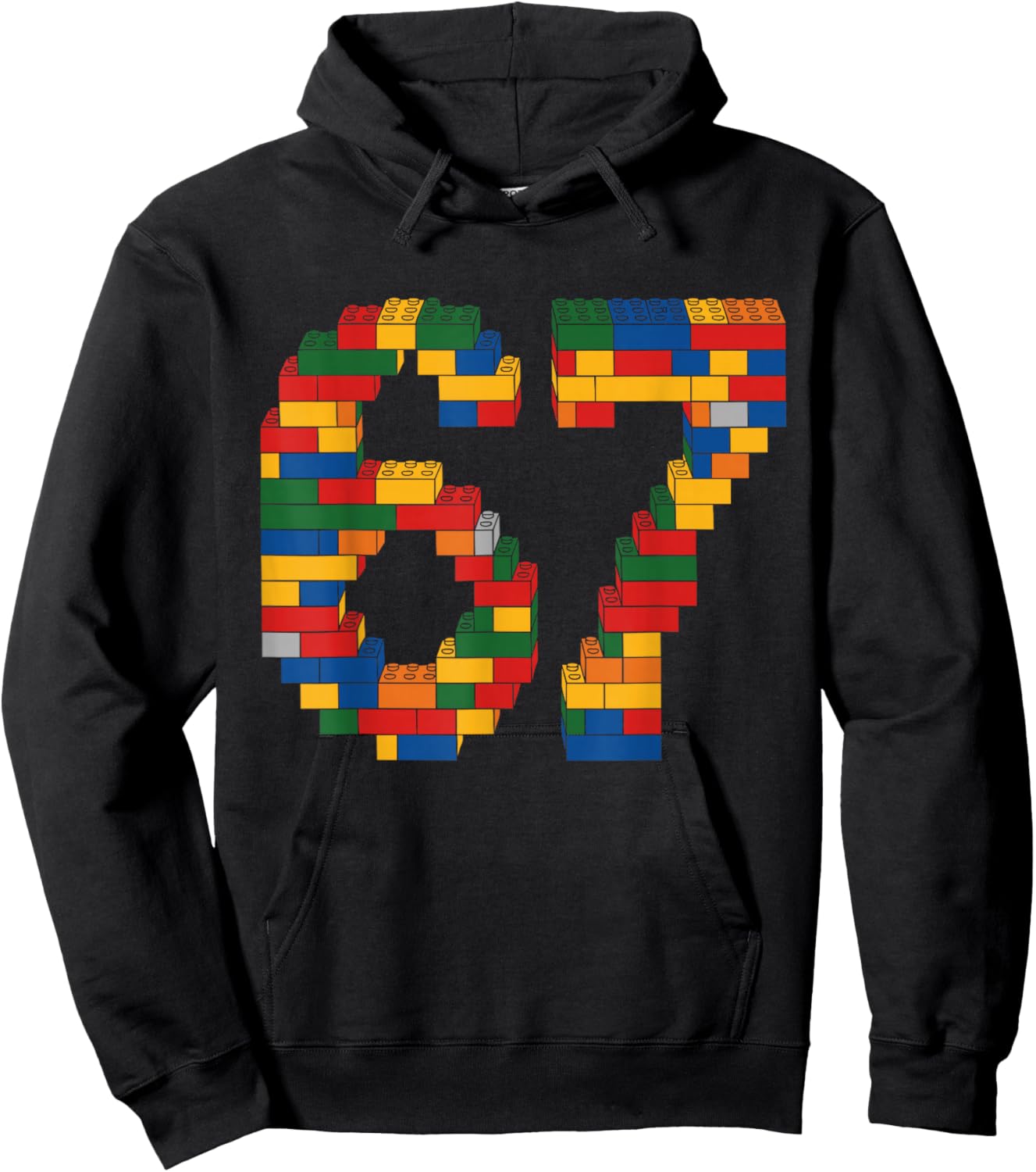 67 Meme 6 7 Meme Six Seven Students Building Toy Teens Kids Hoodie - Hoodie | Black