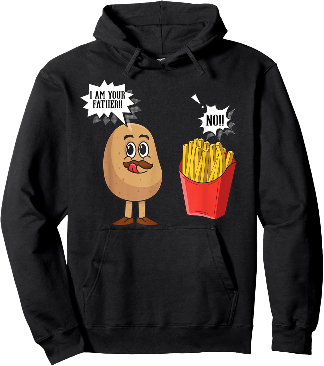 Potato Pun I Am Your Father | Funny French Fries Potato Hoodie - Hoodie | Black