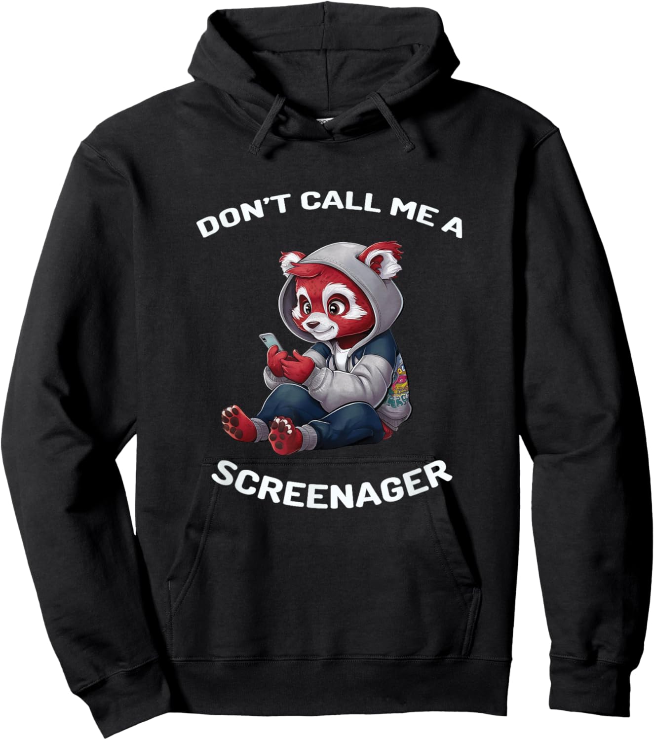 Funny Don't Call Me A Screenager Teenager Design Hoodie - Hoodie | Black