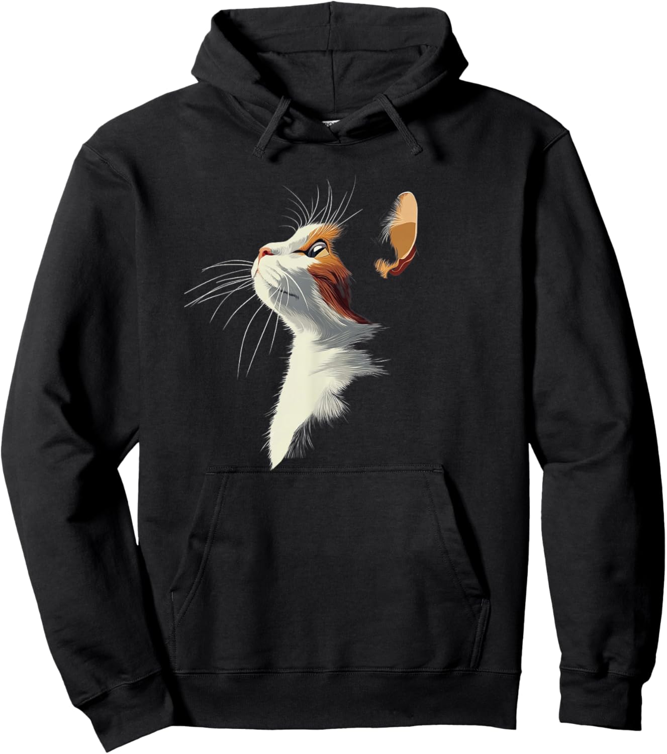 Beautiful Girls Illustration Art Calico Cat Lover Hoodie - Hoodie | Black