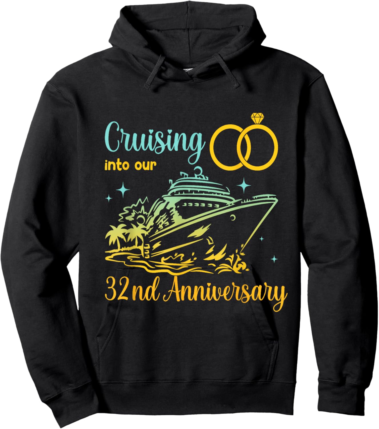 Cruising Into Our 32nd Anniversary Cruise Couples Matching Hoodie - Hoodie | Black