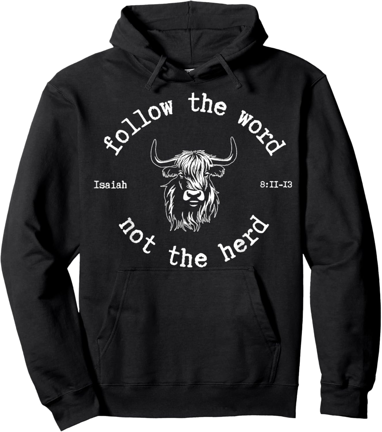 Cow Follow The Word Not The Herd Hoodie - Hoodie | Black
