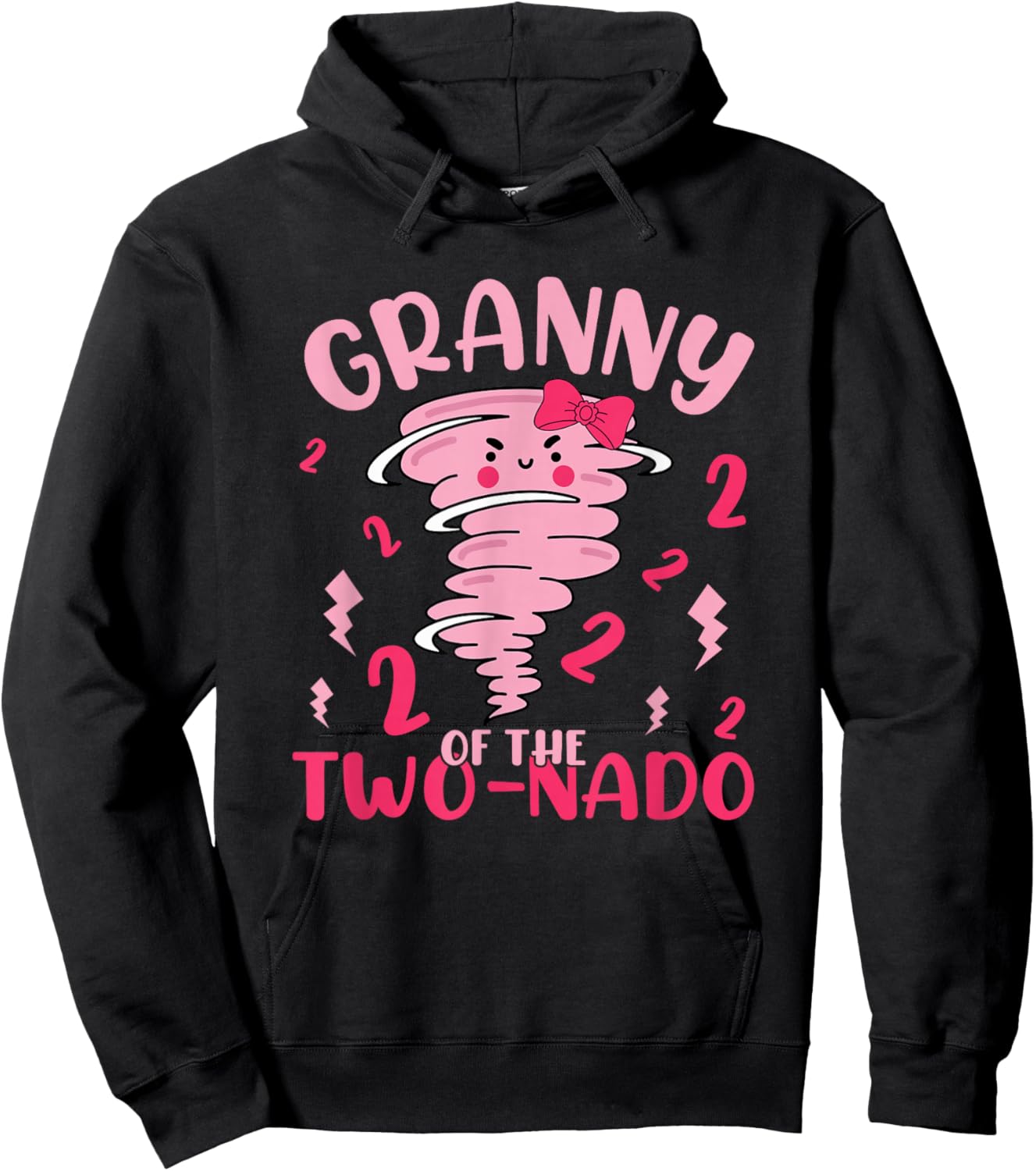 Granny of The Two-nado Tornado Theme 2nd Birthday Party Hoodie - Hoodie | Black
