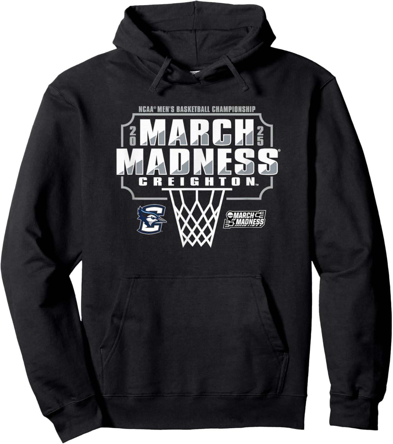 Creighton Bluejays March Madness 2025 Men's Basketball Royal Hoodie - Hoodie | Black