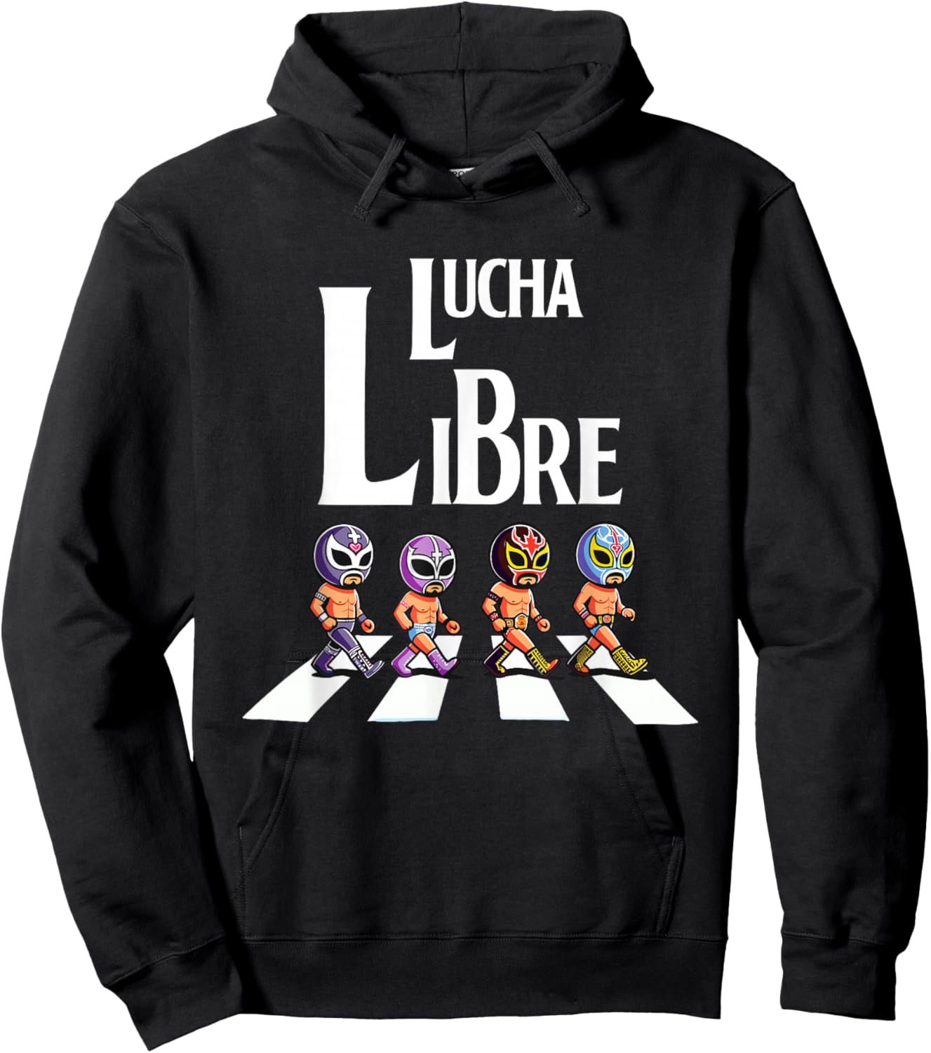 Hilarious Mexican Wrestling | Funny Wrestler Apparel Libre Hoodie - Hoodie | Black