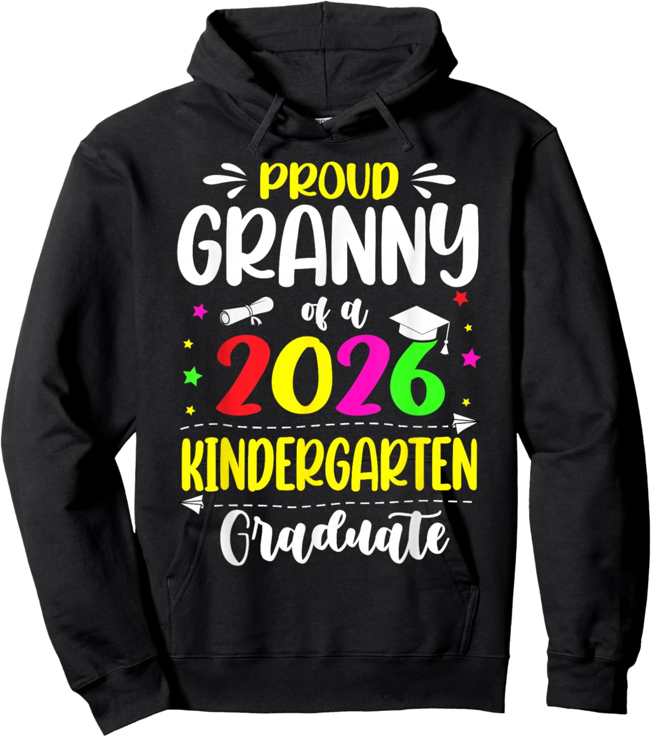 Proud Granny Class of 2026 Kindergarten Graduate Kids Hoodie - Hoodie | Black