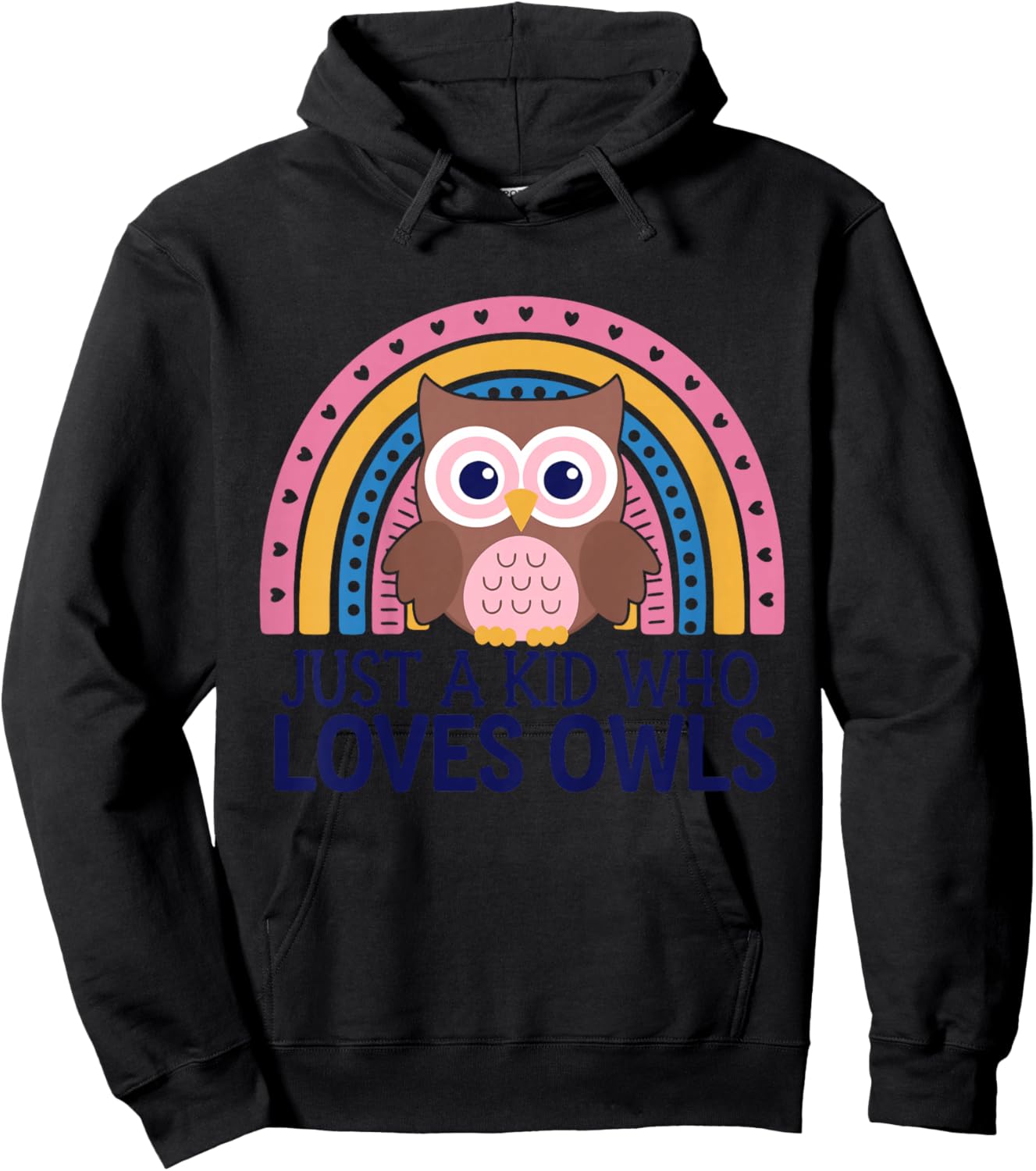 Kids Children Owl Kids Hoodie - Hoodie | Black