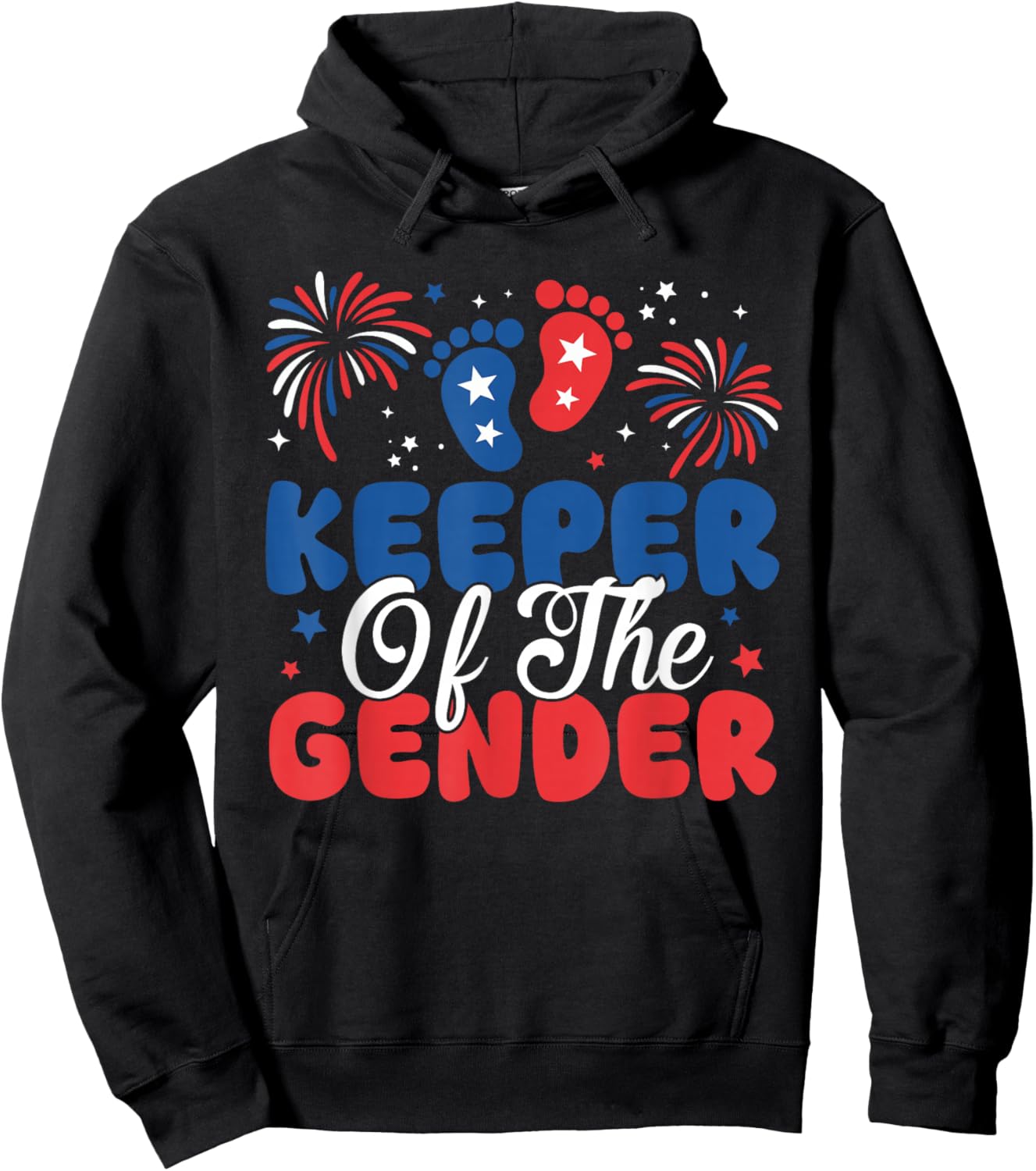 Keeper of The Gender 4th of July Gender Reveal Fireworks Hoodie - Hoodie | Black