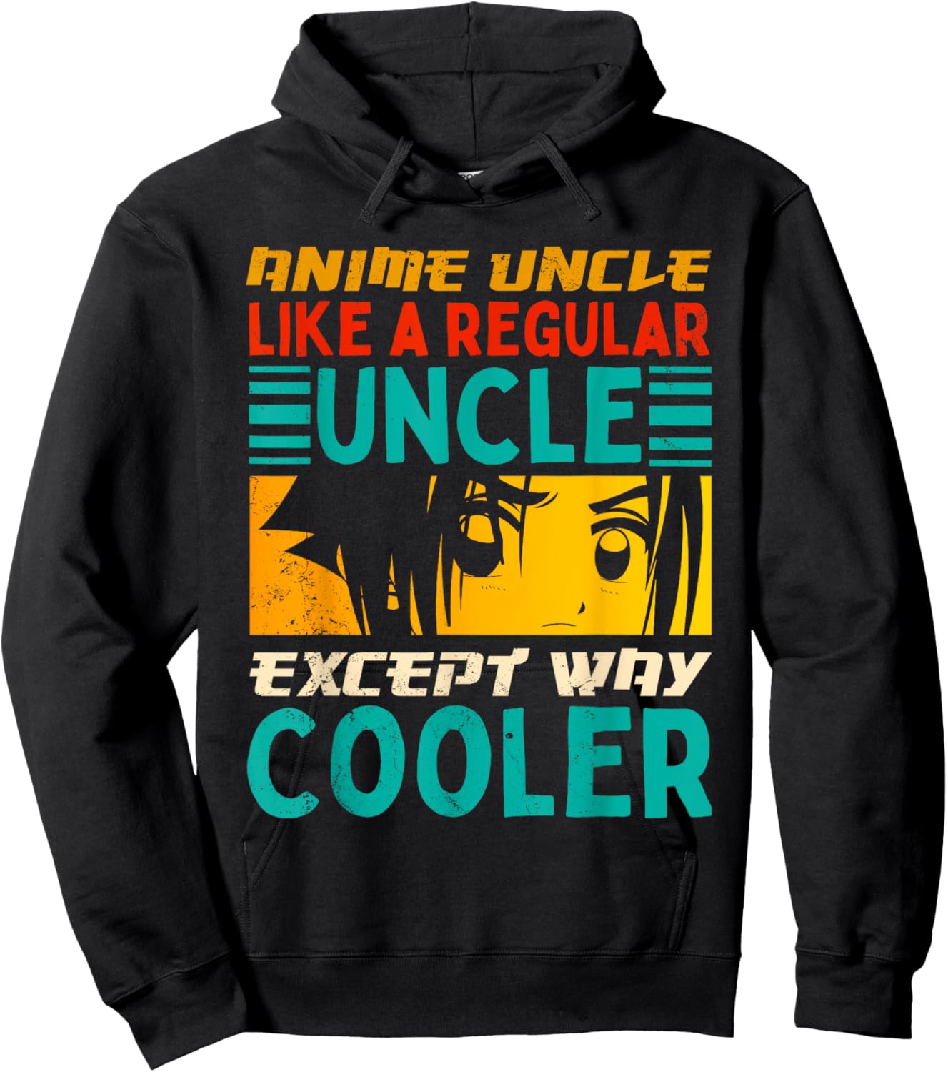 Funny Anime Uncle Like A Regular Uncle Manga Anime Lover Men Hoodie - Hoodie | Black