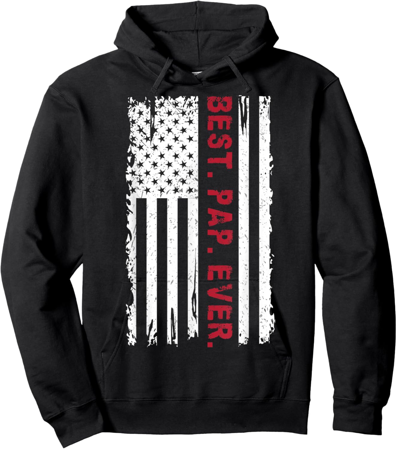 US Flag Best Pap Ever Father's Day Daddy Grandpa Vintage Hoodie - Hoodie | Black