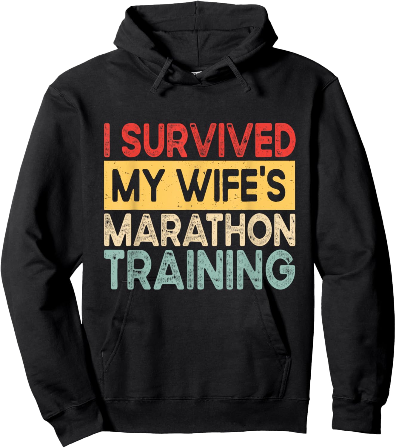 I Survived My Wife's Marathon Training Half Marathon Husband Hoodie - Hoodie | Black