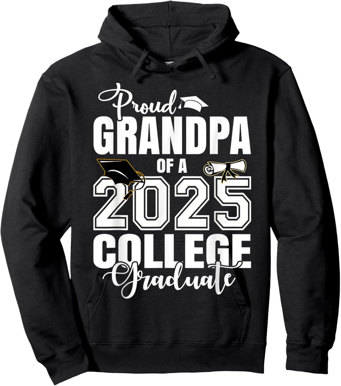 Proud Grandma Of A 2025 College Graduate Graduation Hoodie - Hoodie | Black