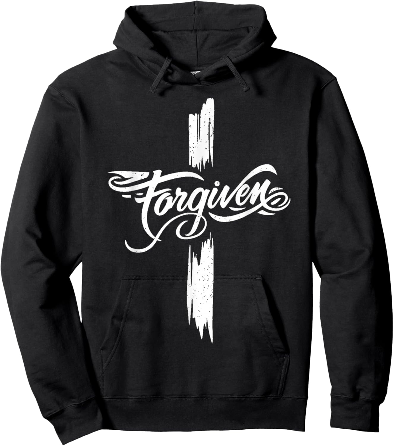 Forgiven Christian Cross Faith Grace Hoodie - Hoodie | Black