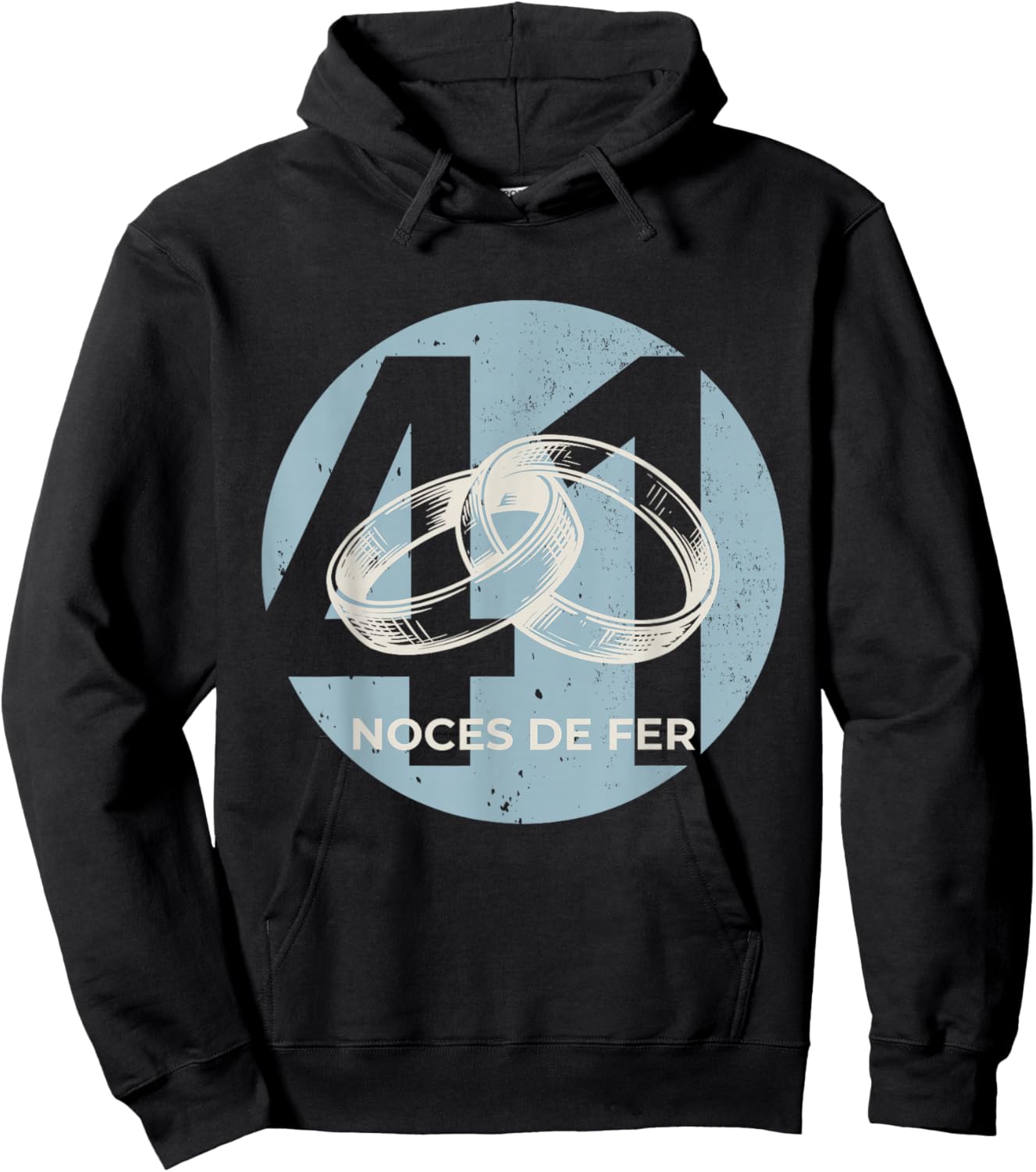 Gift Couple 41 Years of Wedding – Iron Wedding Anniversary Hoodie - Hoodie | Black