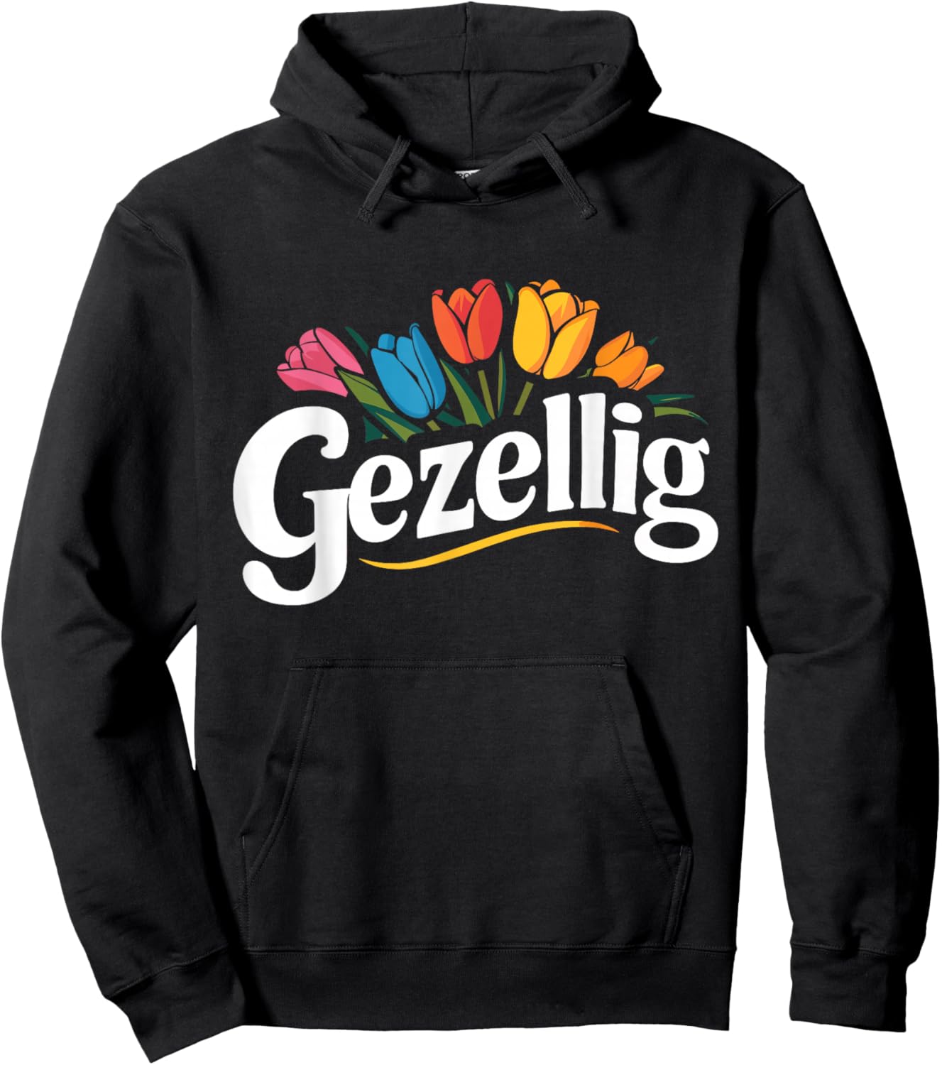 Gezellig Holland Dutch Tulip Netherlands , Small, Black Hoodie - Hoodie | Black