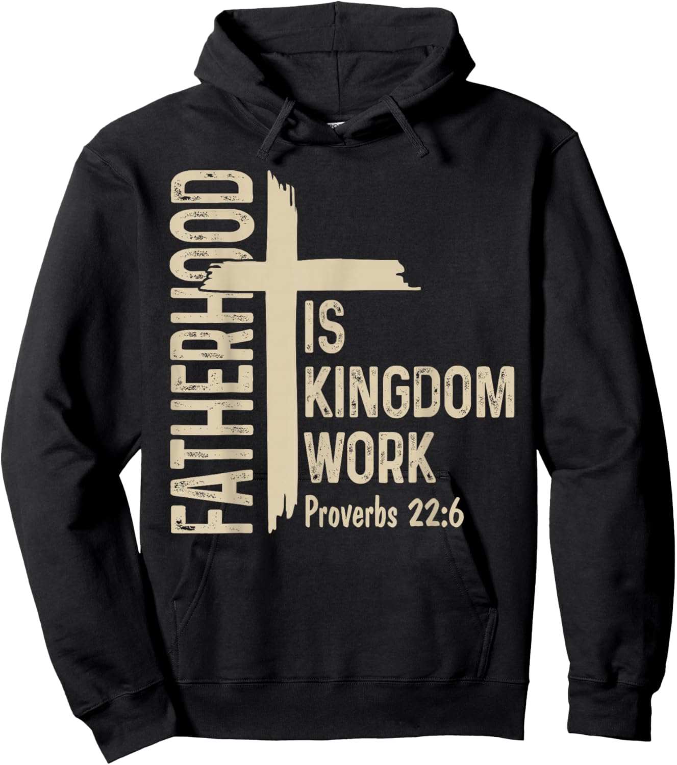 Fatherhood is Kingdom Work Christian Dad Father's Day Faith Hoodie - Hoodie | Black