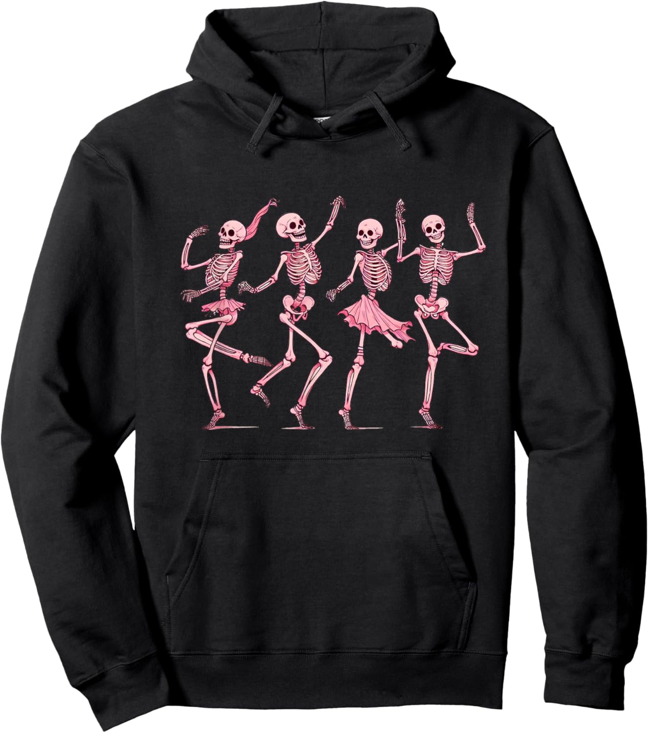 Pink Dancing Skeletons Dance Day Of Dead Halloween Women Hoodie - Hoodie | Black
