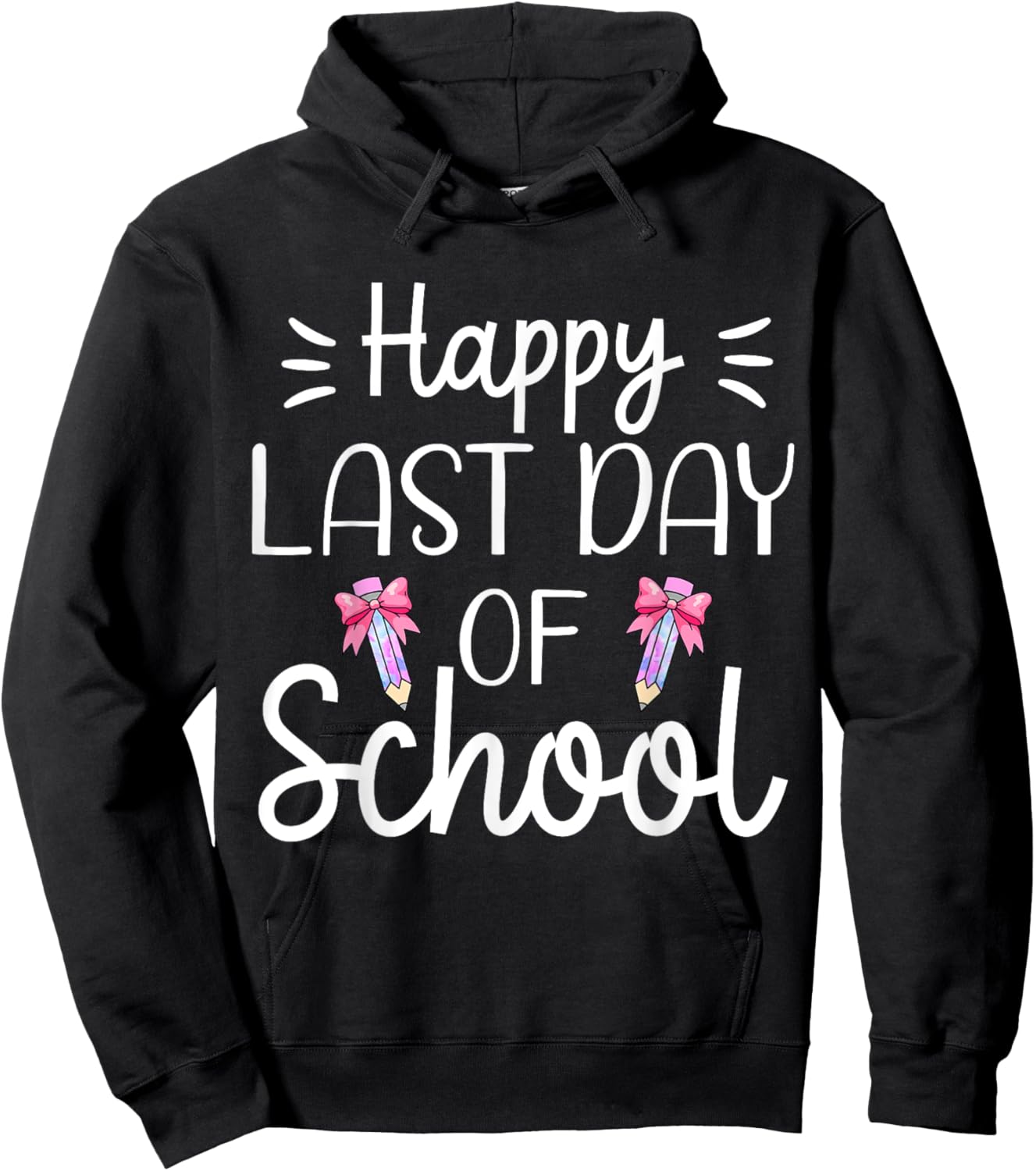 Last Day of School Shirt Coquette Bow School Graduation Hoodie - Hoodie | Black