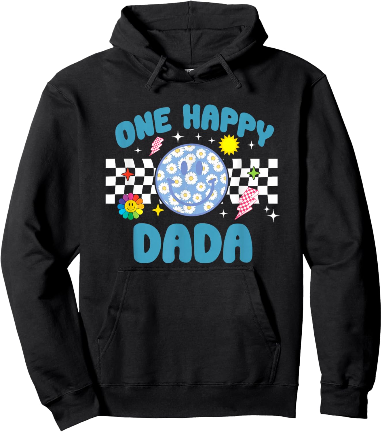 One Happy Dude Dada 1st Birthday Family Matching Hoodie - Hoodie | Black