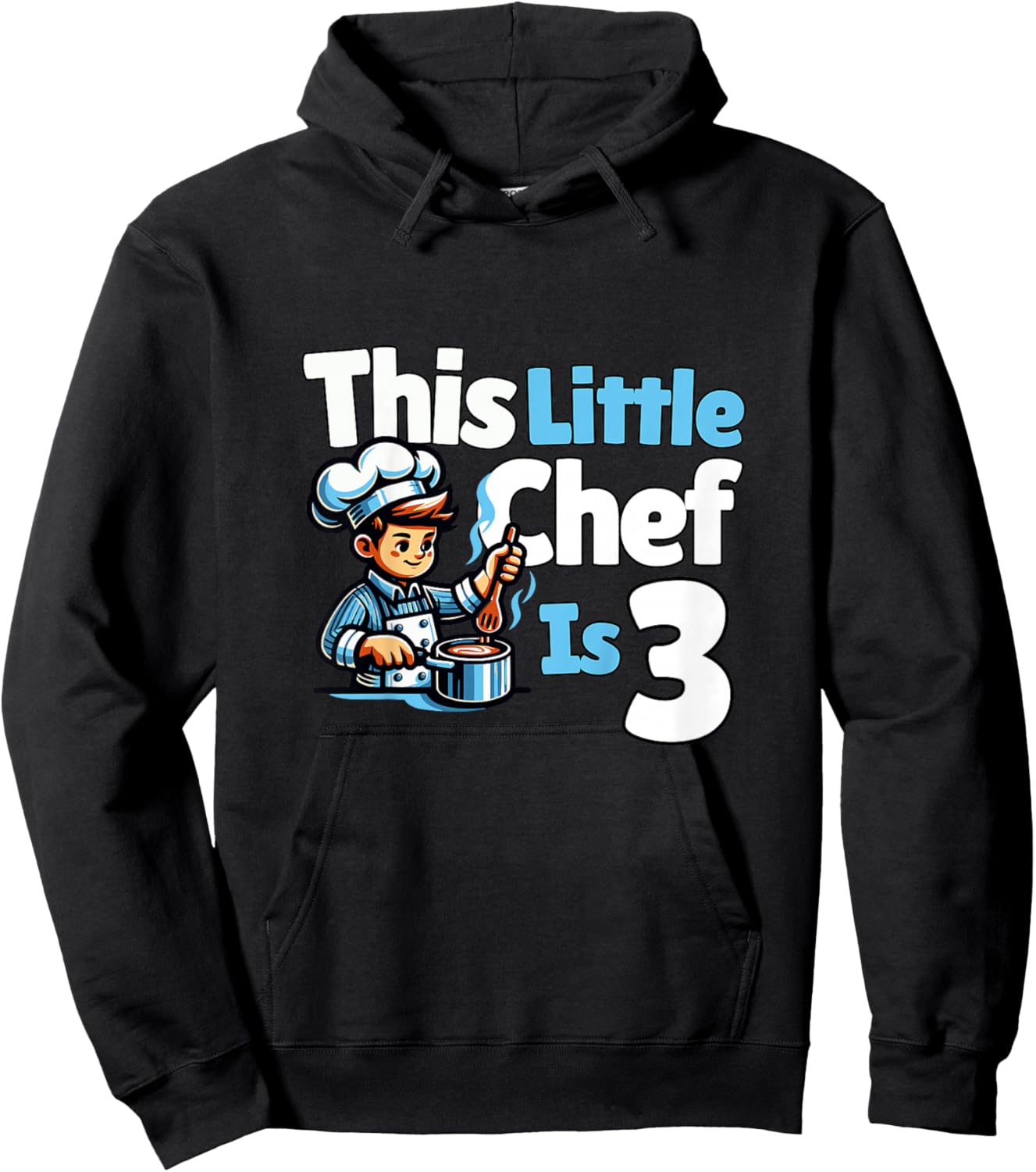 Kids Chef Cooking Kirchen 3 Year Old 3rd Birthday Boy Hoodie - Hoodie | Black