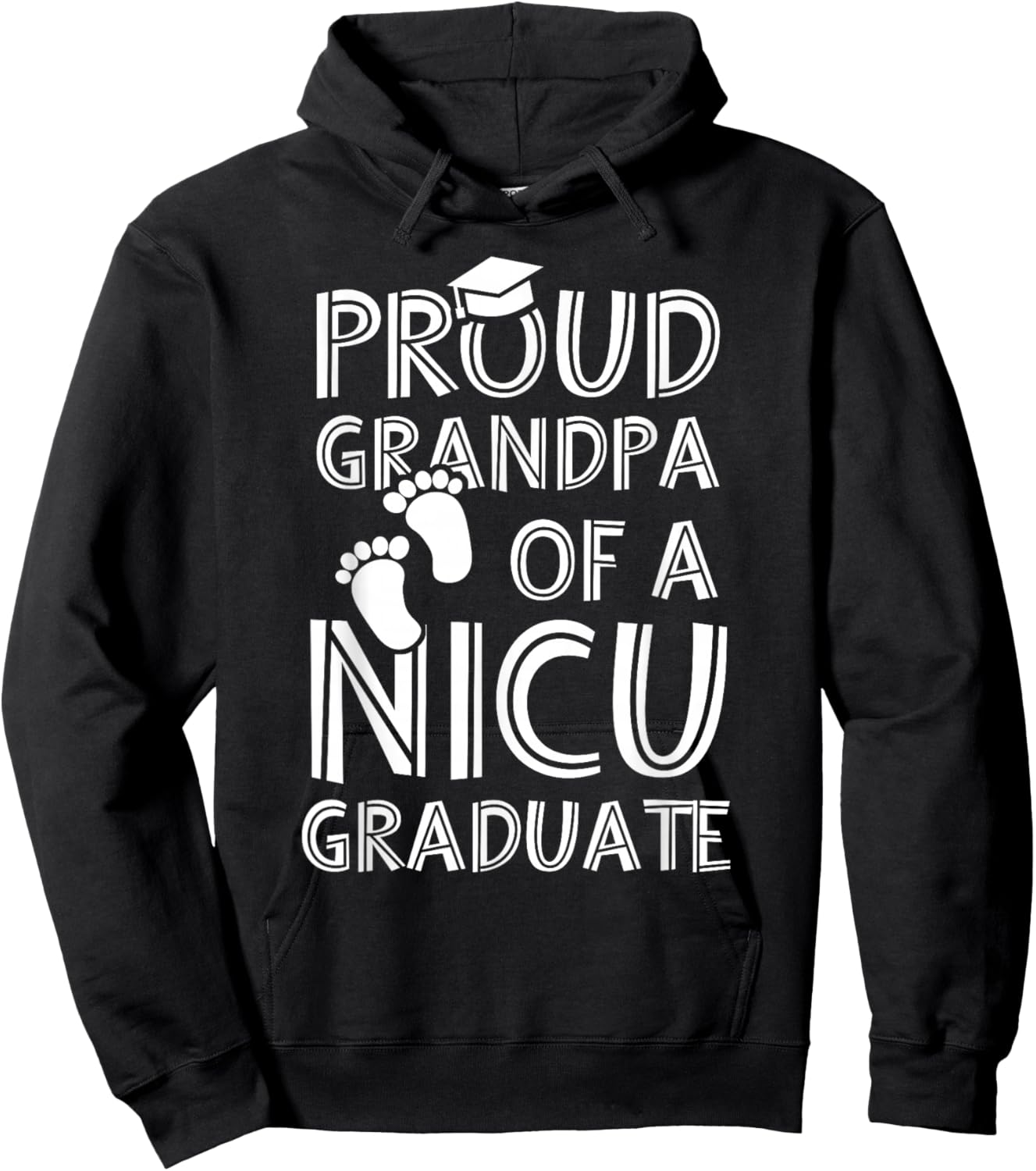 Proud Grandpa NICU Graduate Funny Newborn Nurse Hoodie - Hoodie | Black