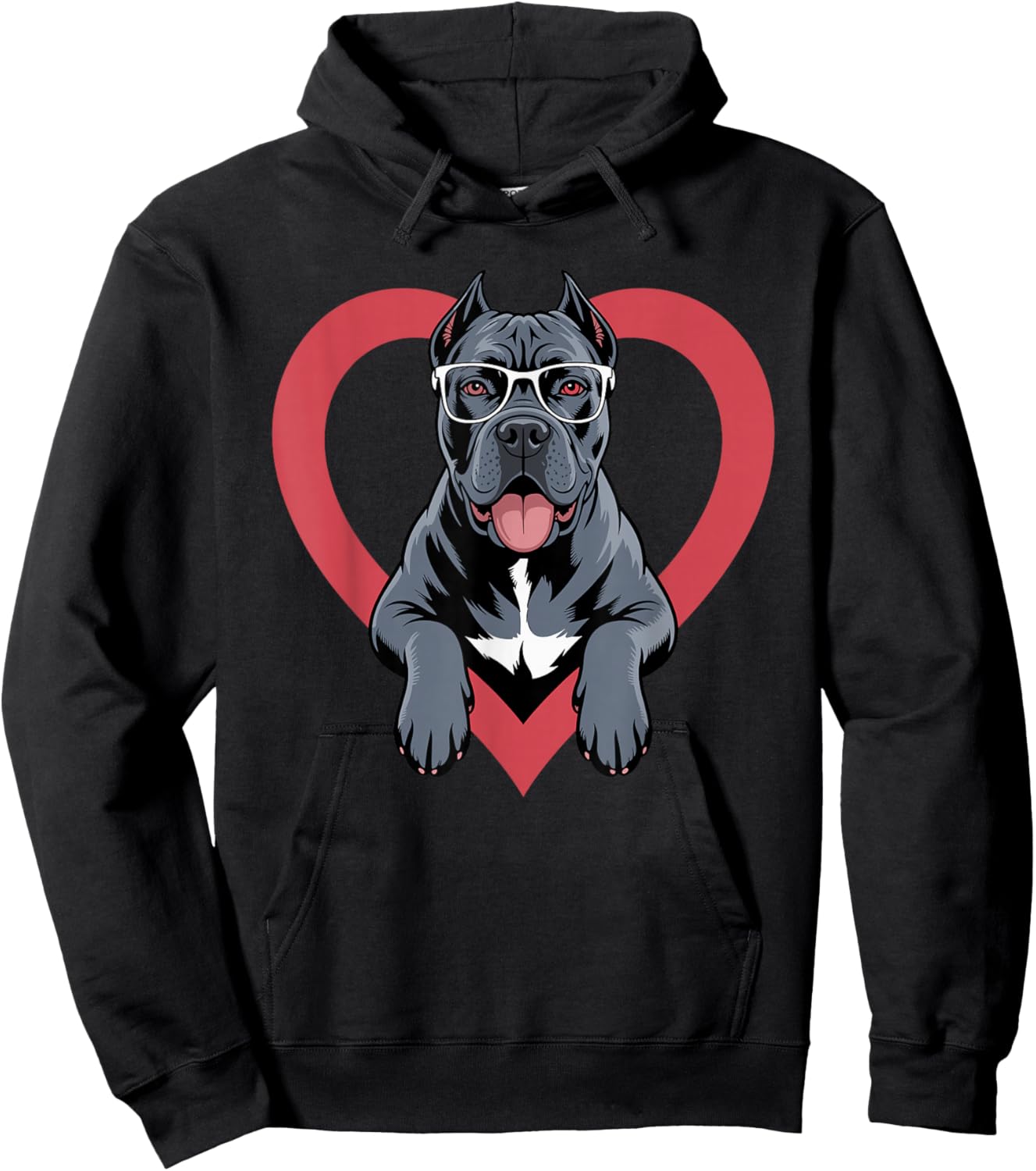 Heart Cane Corso Glasses Hoodie - Hoodie | Black