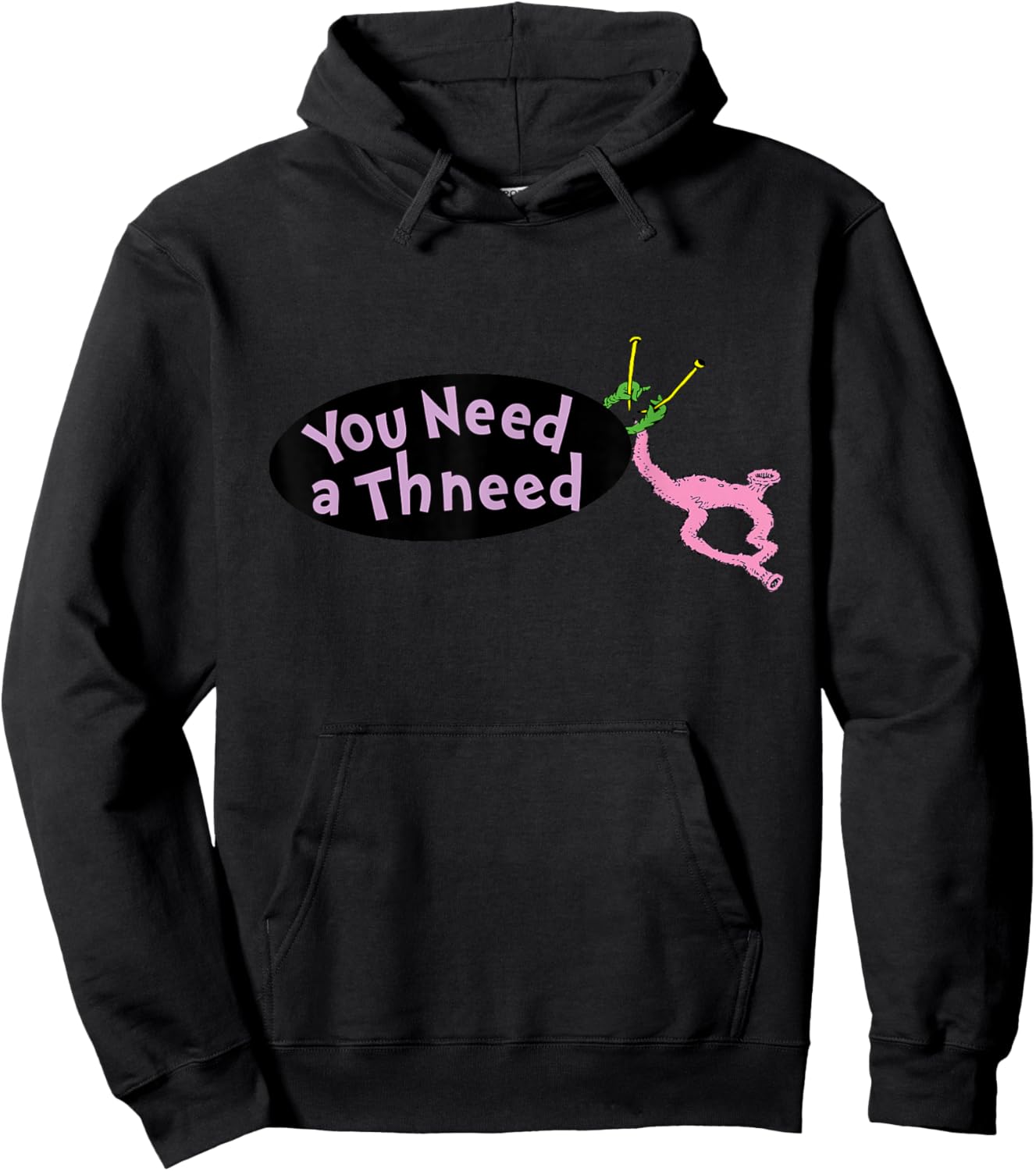 Dr. Seuss The Lorax - You Need A Thneed Hoodie - Hoodie | Black
