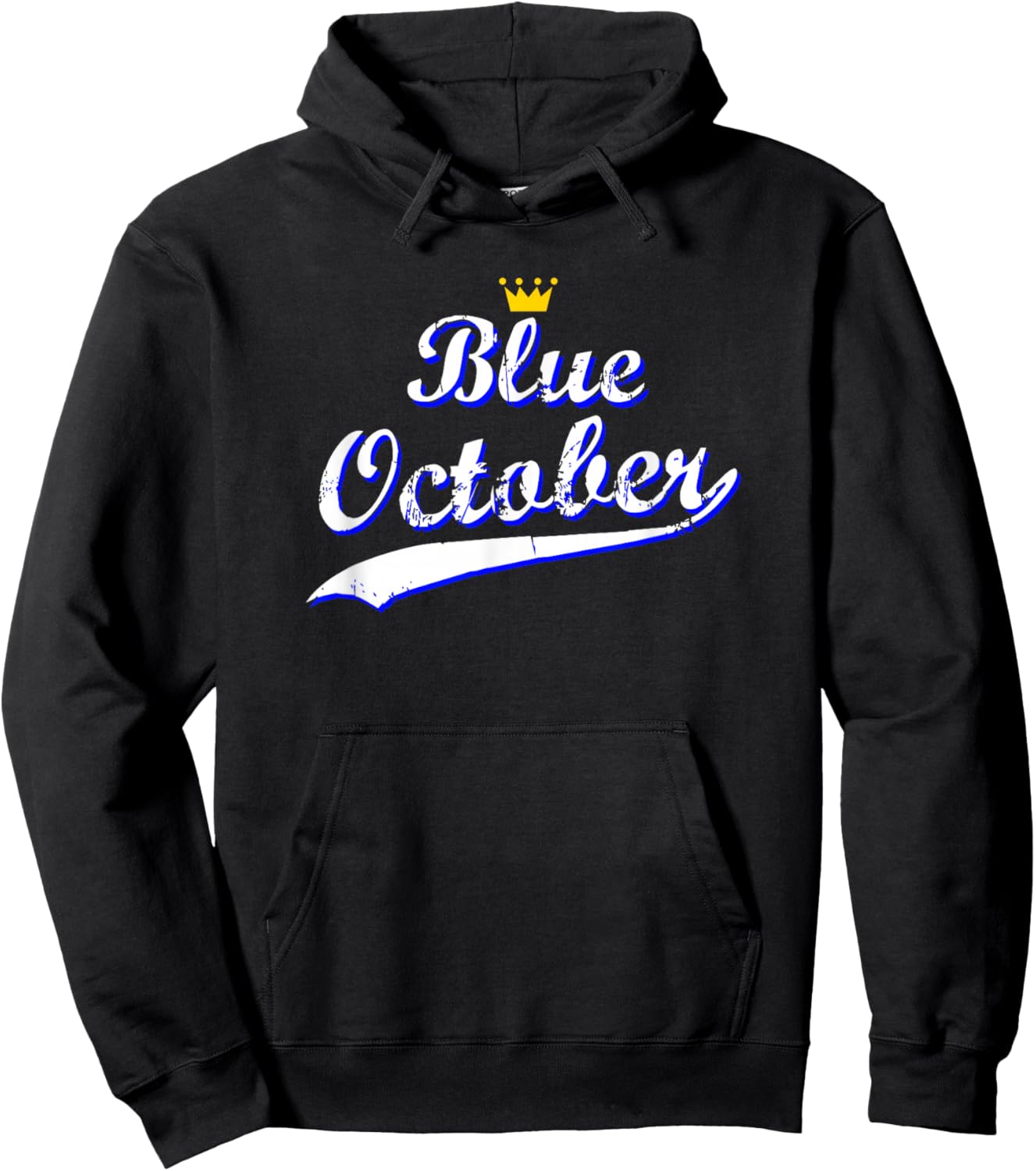 Blue October Retro Script Design Hoodie - Hoodie | Black