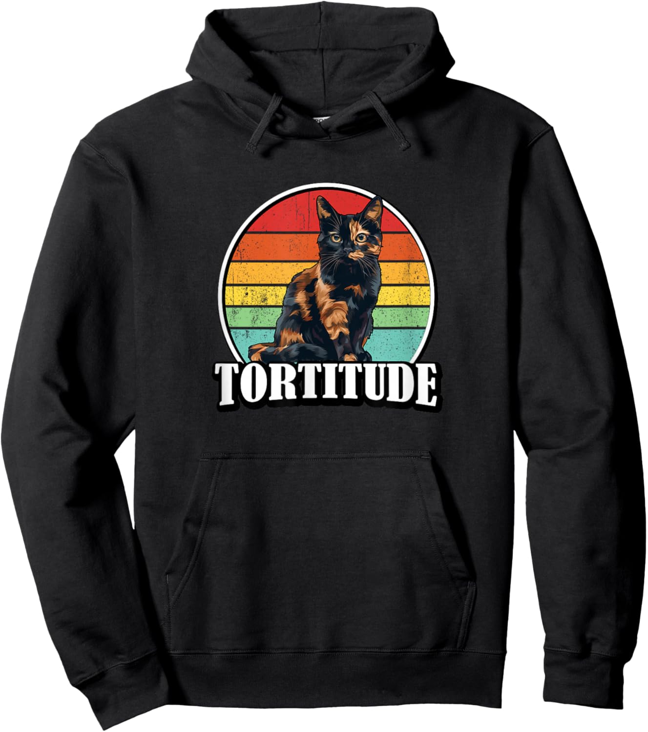 & Funny Retro Vintage Tortitude Tortie Lover Hoodie - Hoodie | Black