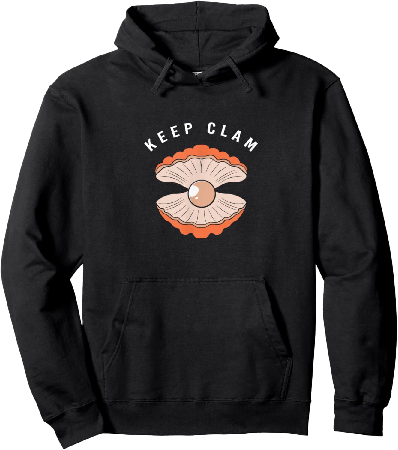 Cute Clam Pearl Shell Lover Keep Clam Hoodie - Hoodie | Black