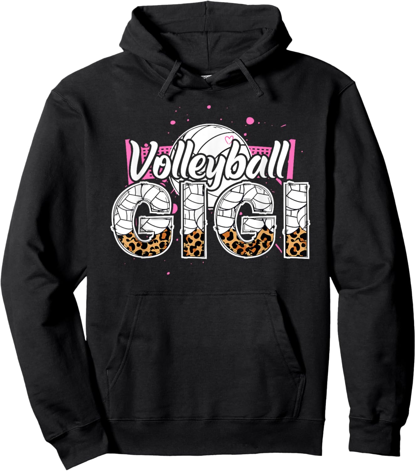 Volleyball Gigi Leopard Gigi Of A Volleyball Player Gigi Hoodie - Hoodie | Black