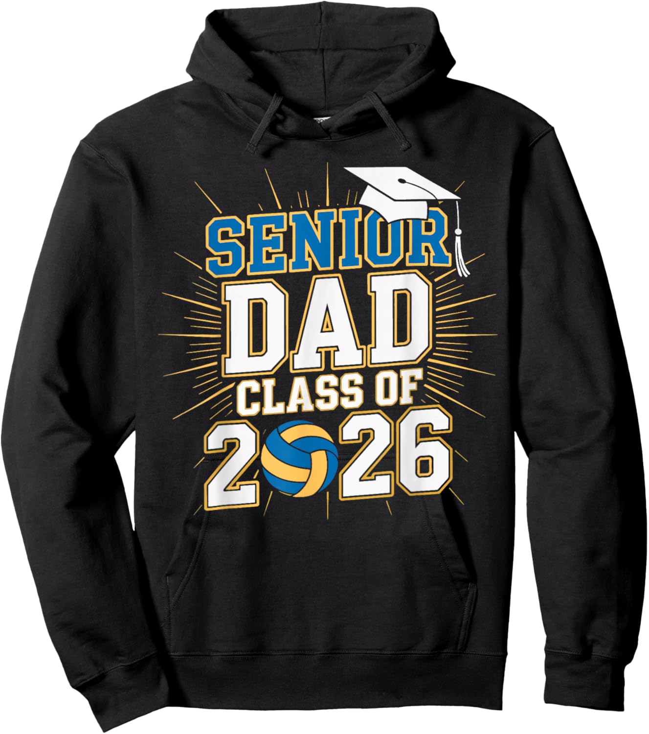 Senior Dad Class of 2026 Graduate Volleyball 2026 Graduation Hoodie - Hoodie | Black