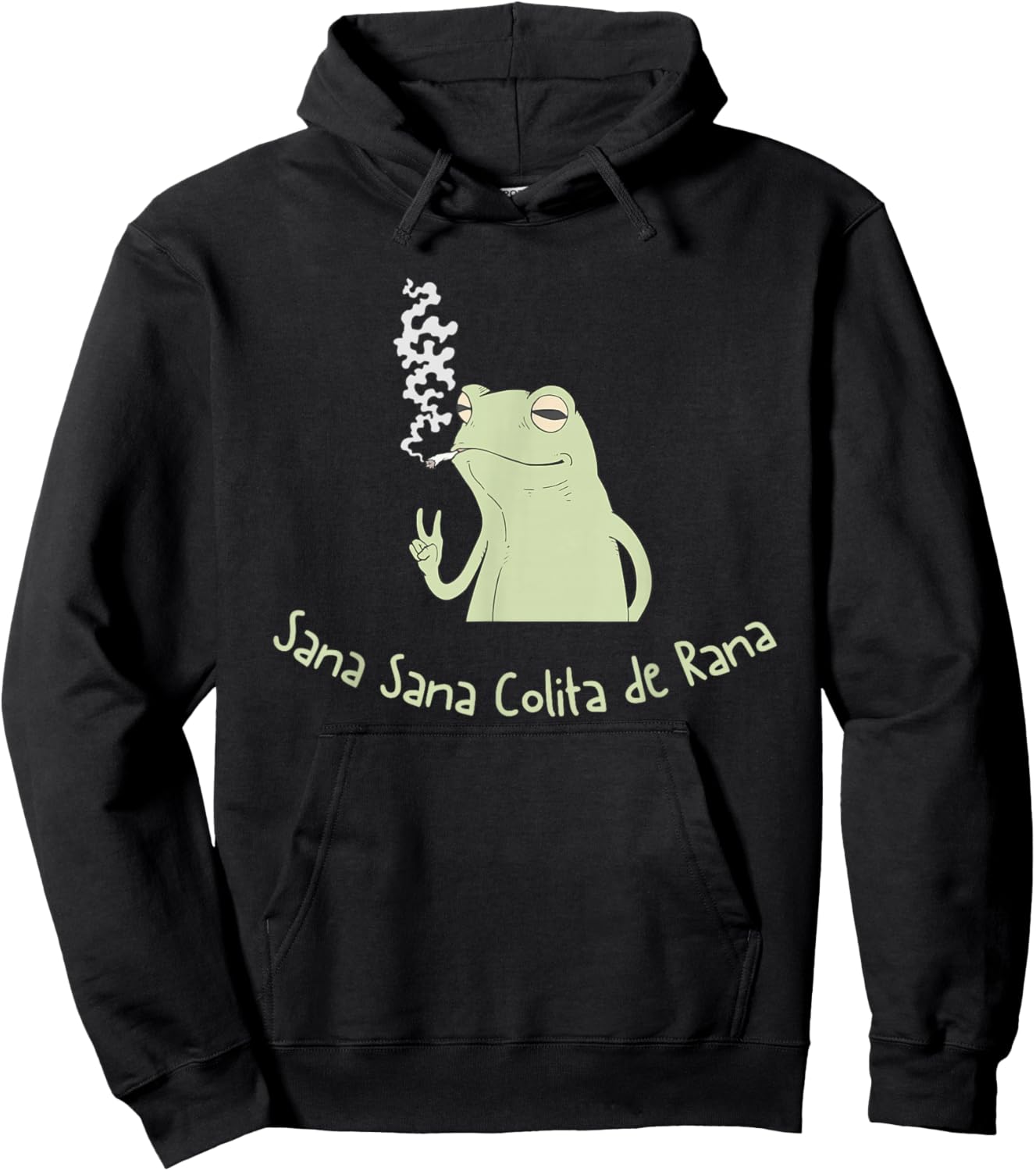 Funny Sana Sana Colita de Rana Frog Chill Hoodie - Hoodie | Black