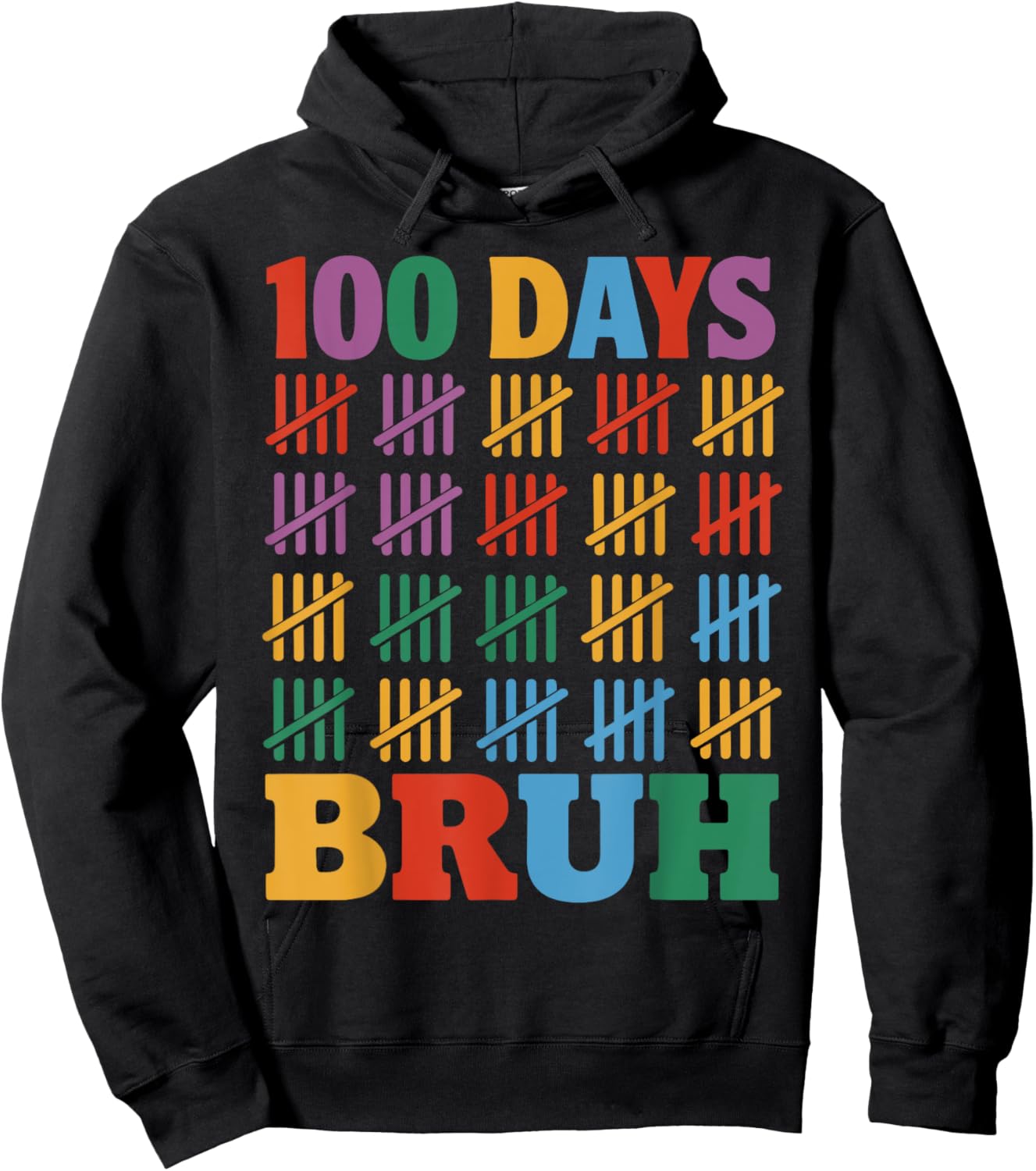 100 Days Bruh For Teacher Students Kids 100th Day Of School Hoodie - Hoodie | Black