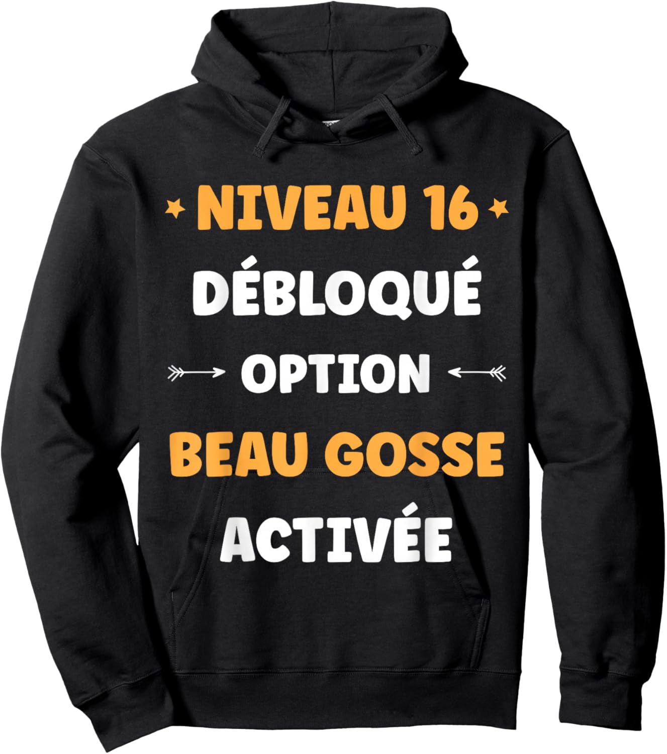 Drole garçon Niveau 16 Ans Geek Anniversaire Humour 16 Ans Hoodie - Hoodie | Black