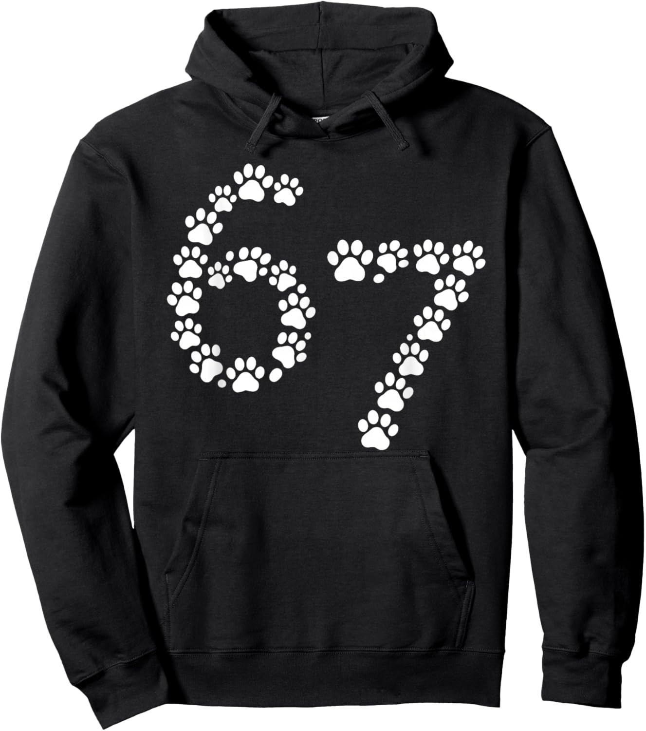 Funny Dog Shirts 6 7 Meme Dog Paws Hoodie - Hoodie | Black