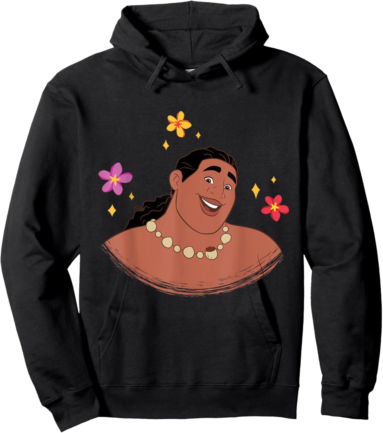 Disney Moana 2 Big Face Moni Tropical Flowers Costume Hoodie - Hoodie | Black
