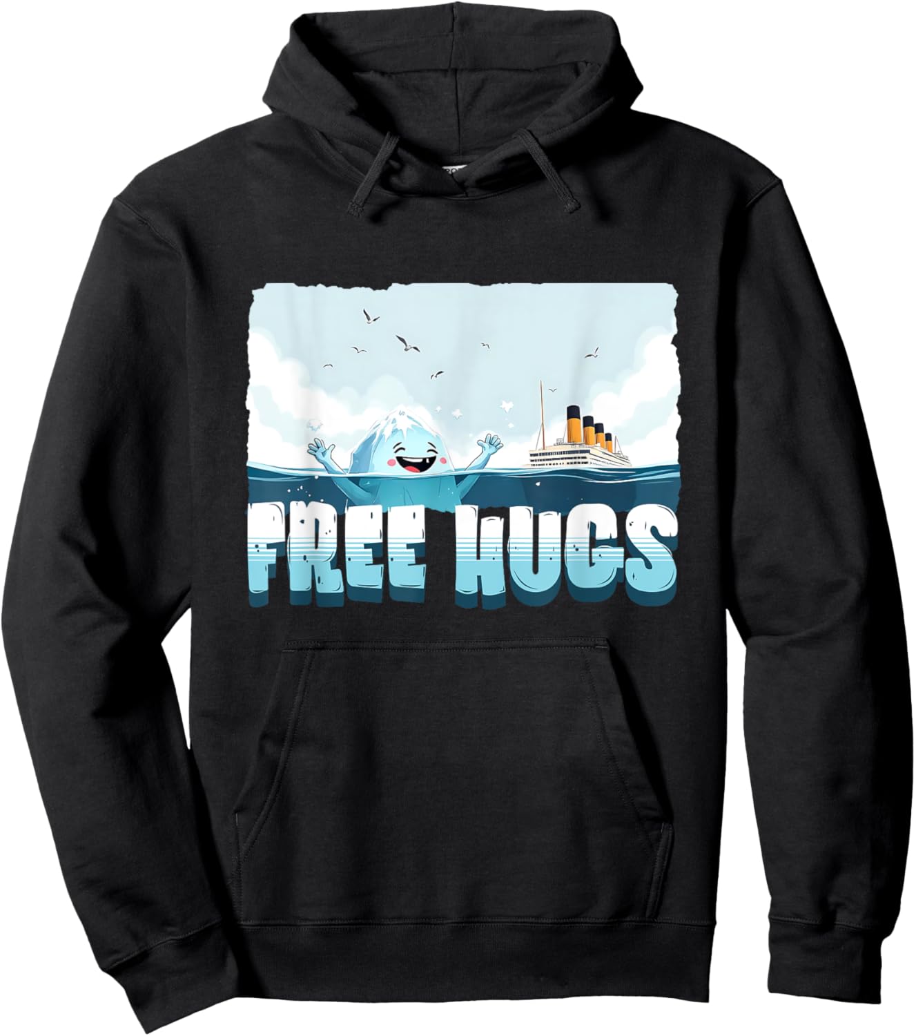 Free Hugs Funny Iceberg Cruise Ship Titanic Boys Girls Kids Hoodie - Hoodie | Black