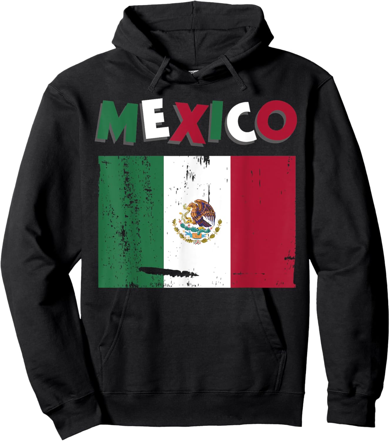Mexico Vintage Mexican Flag Pride Hat Jersey Hoodie - Hoodie | Black