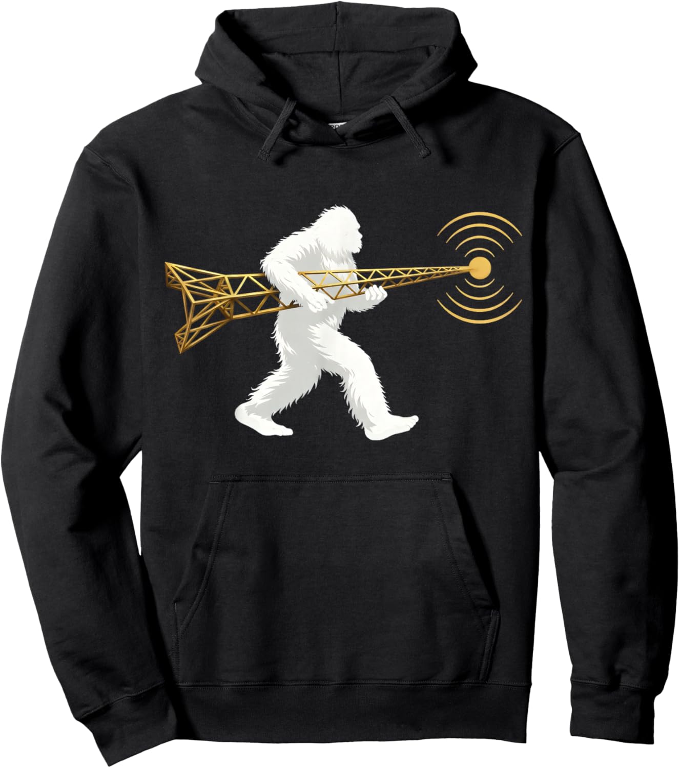 Funny Ham Radio Bigfoot Radio Tower Nerdy Geek CW Operator Hoodie - Hoodie | Black