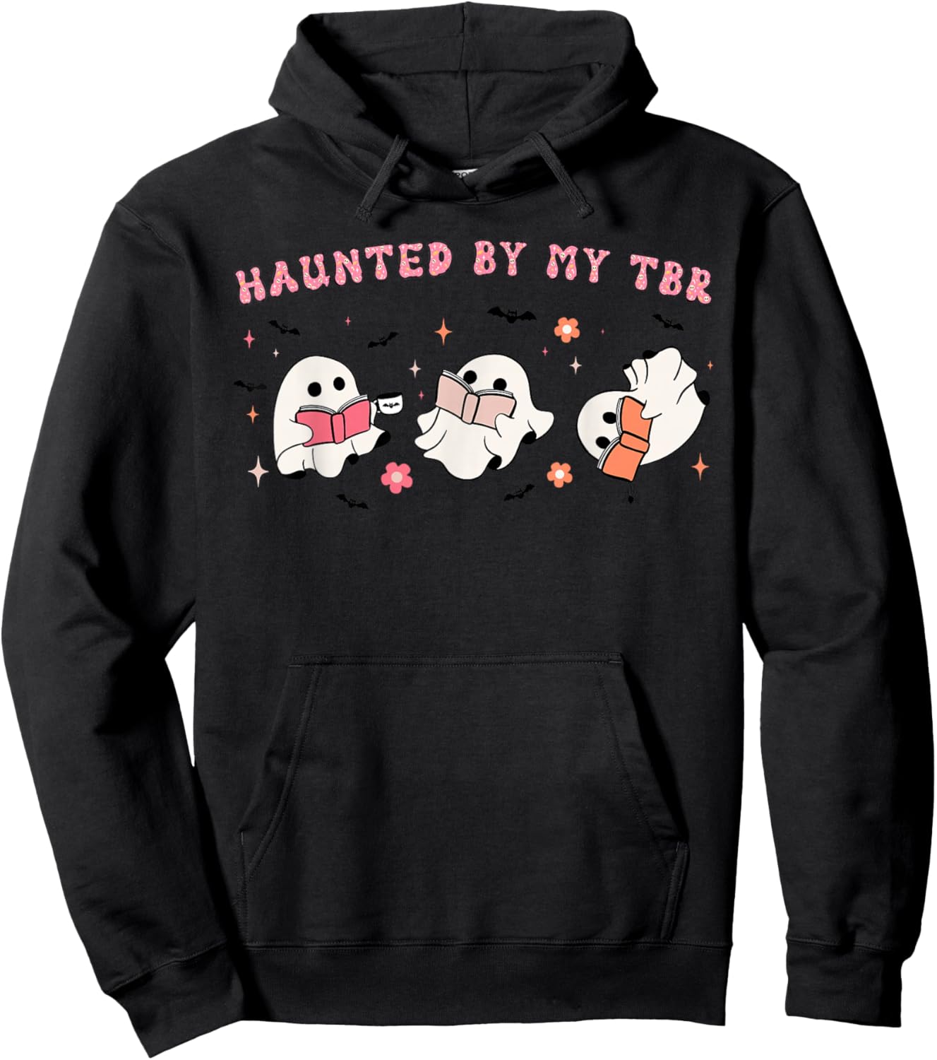 Haunted By My TBR, To Be Read Funny Halloween Book Lover Hoodie - Hoodie | Black