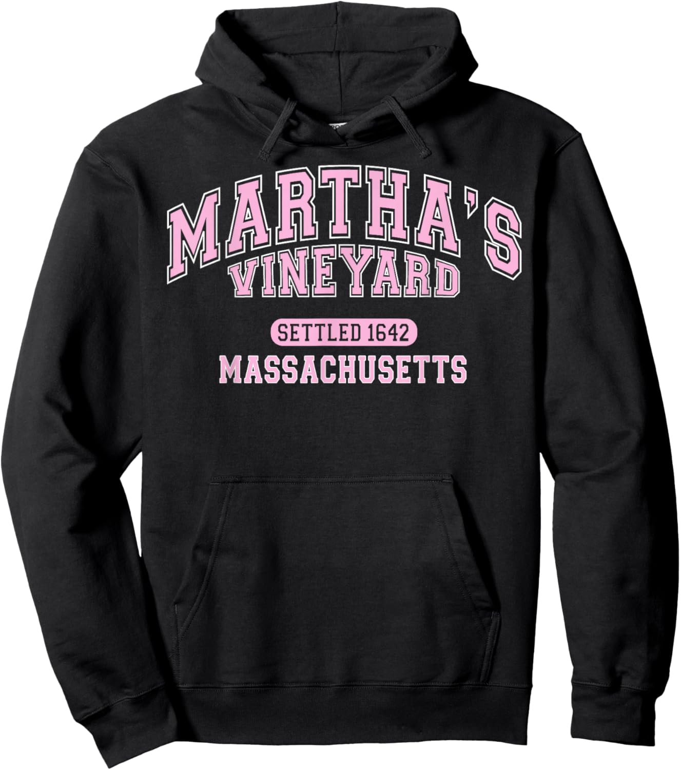 Martha's Vineyard Massachusetts Vintage Sports Pink Hoodie - Hoodie | Black