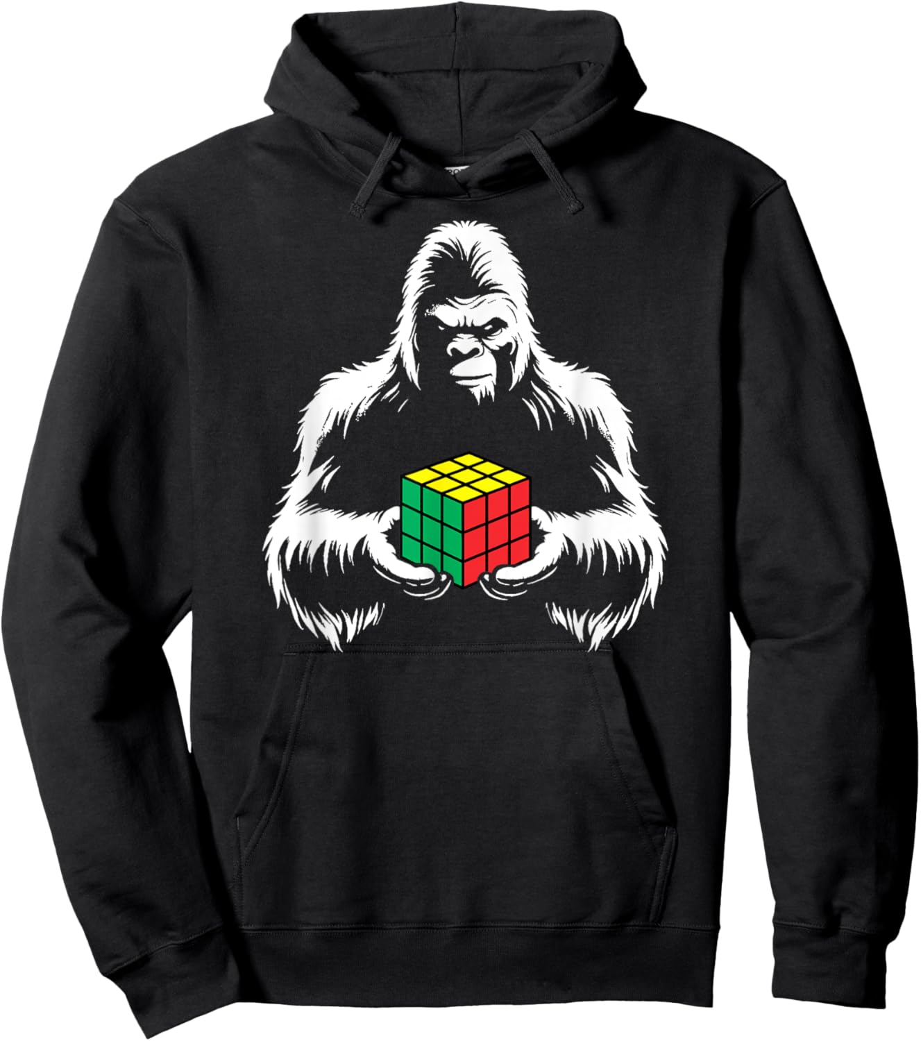 Competitive Puzzle Cube Sasquatch Bigfoot Speed Cubing Hoodie - Hoodie | Black