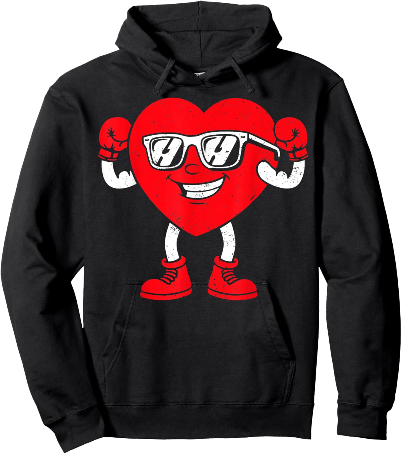 Happy Valentines Day Boxing Heart Matching Couples Hoodie - Hoodie | Black